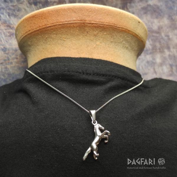 MARE LUNA pendant - a horse in a jump, a horse on its hind legs