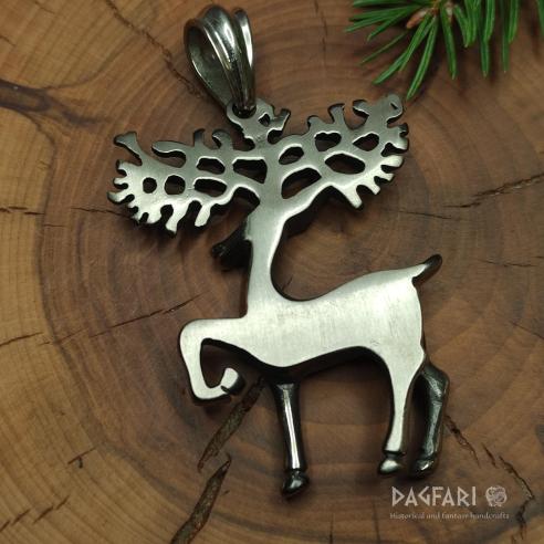 Der große HIRSCH - Amulett aus Chirurgenstahl für mutige Frauen