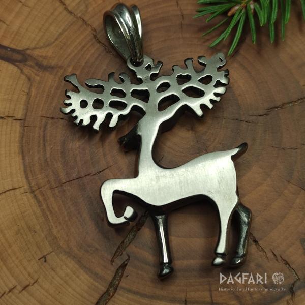 Der große HIRSCH - Amulett aus Chirurgenstahl für mutige Frauen