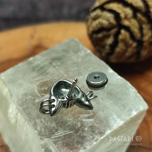 Earrings BALGO - Sphynx cat with blue eyes and piercing