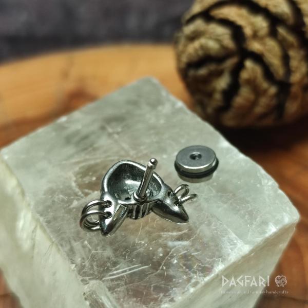 Ohrringe BALGO - Sphynx Katze mit blauen Augen und Piercing