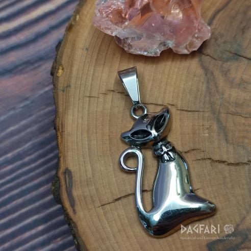 KATZE - glänzendes Amulett für Katzenliebhaber