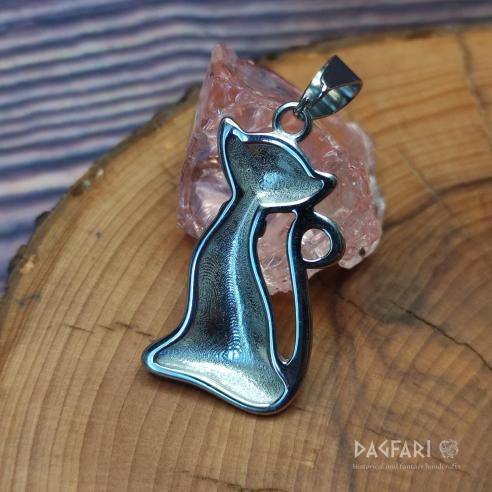 KATZE - glänzendes Amulett für Katzenliebhaber