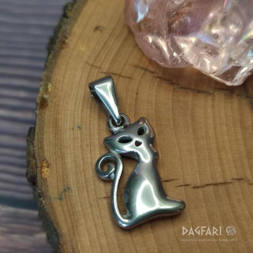 LITTLE CAT - tiny cat pendant, cut out eyes