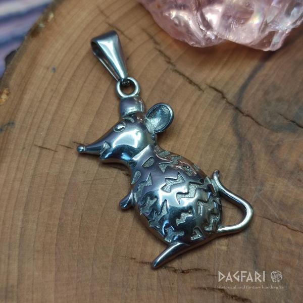 Ratte VASILISA - kleiner Maus-Anhänger, Edelstahl