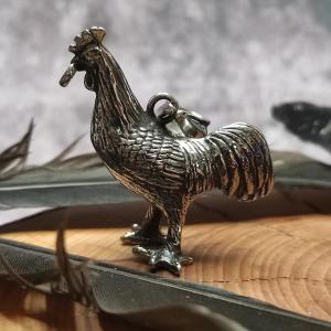 KOHOUT MAROON - velký talisman, mince v zobáku