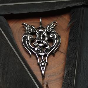 ODIN, HUGINN, MUNINN, GUNGNIR - Nordic amulet with ravens, braids and spear