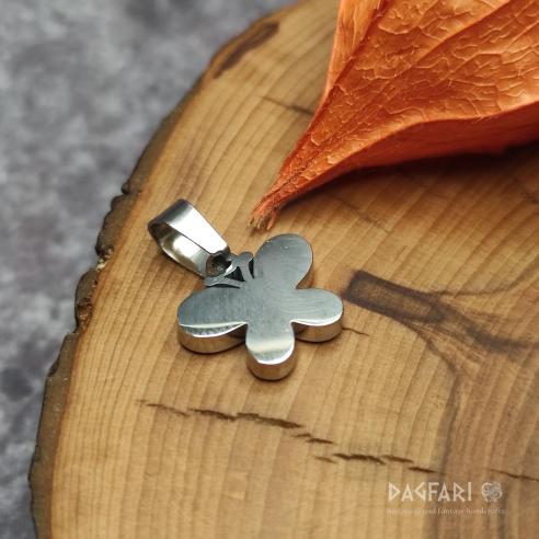 Butterfly amulet, with small clear cubic zirconia