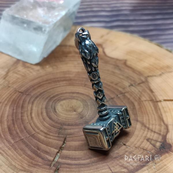 THOR Thor's hammer and valknut symbol, wolf head