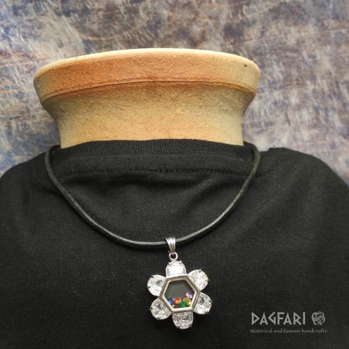 Anhänger SPIRIT FLOWER - großer Zirkonia, Regenbogenkristalle