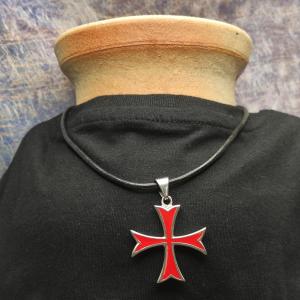 MALTESE KNIGHT - silver and red eight-pointed cross 2
