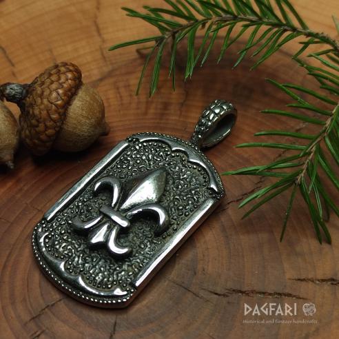 Pendant LILY fleur-de-lis - symbol of hope and future, dog tag