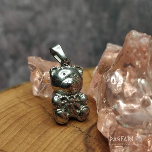 Pendant LOVE BEAR - tiny chubby bear with a bow