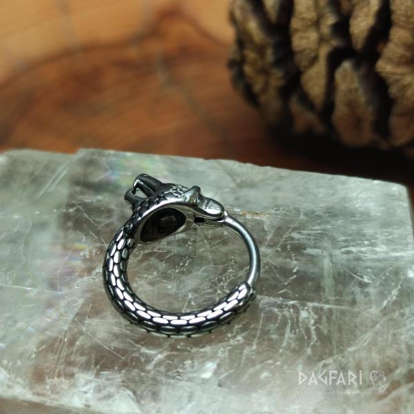 WOLF'S HEAD earrings - Stainless steel closing ring, wolf motif