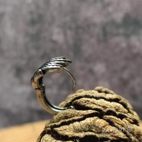 DRACHENFLÜGEL Ohrringe - Verschlussring, Fledermaus, Drachenmotiv