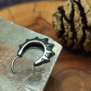 SHARP RAYS - steel earrings with rough tips 2