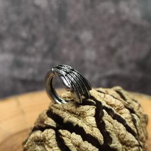 Earrings BLACK FEATHER - blackened steel ear jewellery 2