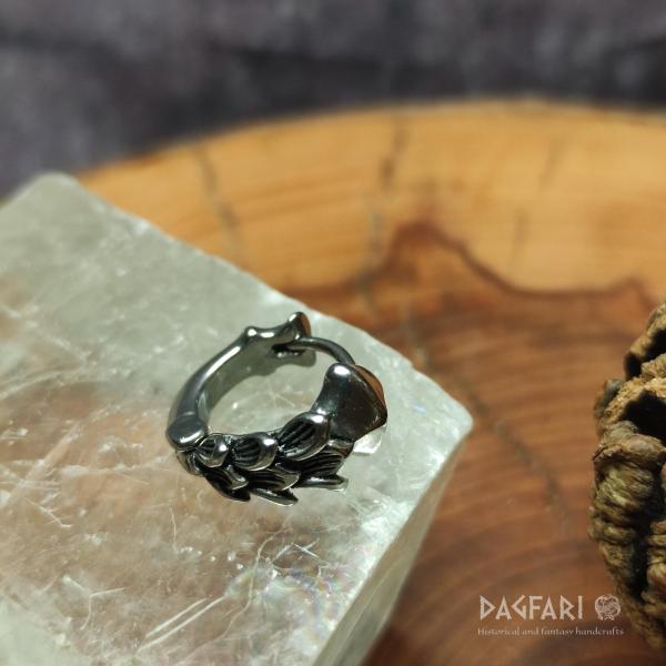 Earrings DRAGON SCALES - black UNISEX ring