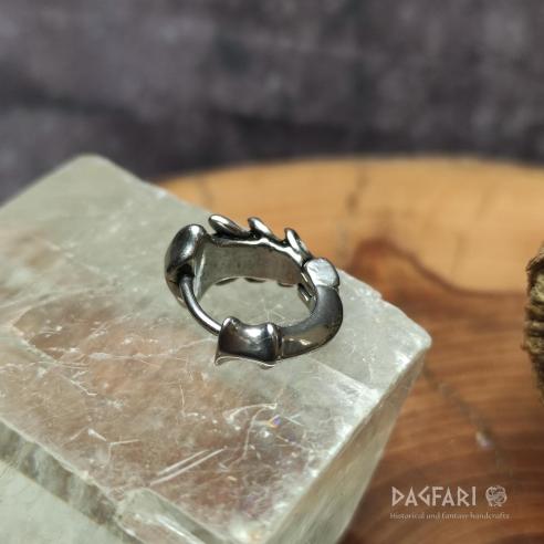 Ohrringe DRACHEN SKALEN - schwarzer UNISEX Ring