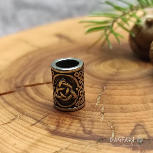 CELTIC TRIQUETRA - steel bead for beard and hair, CELTIC KNOT