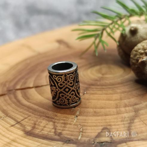 VEGVÍSIR - Stahlperle für Bart und Haar, WIKINGER KOMPASS