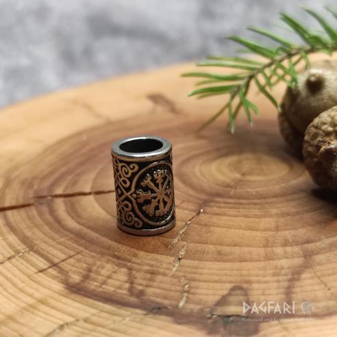 VEGVÍSIR - Stahlperle für Bart und Haar, WIKINGER KOMPASS