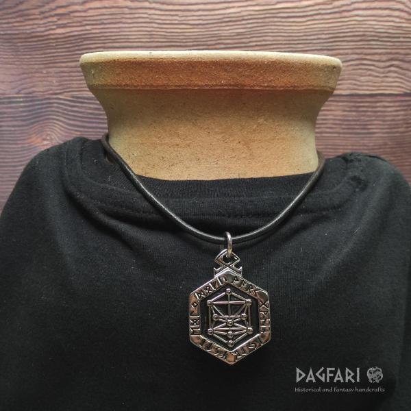 Magical rune amulet WEB OF THE WYRD - Futhark,Vegvísir, Othala