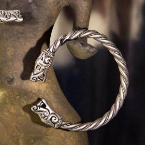 VIKING Vlčí náramek FENRIR - postříbřená patina