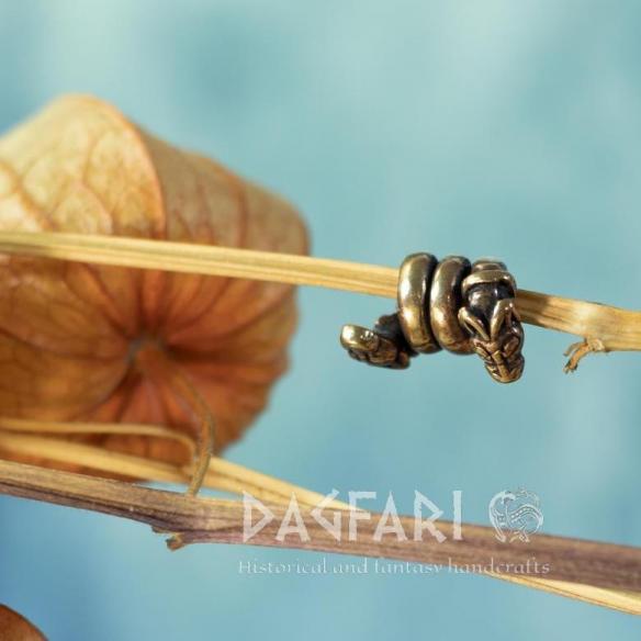 Perle für Bart und Haare - Drachen - Bronze