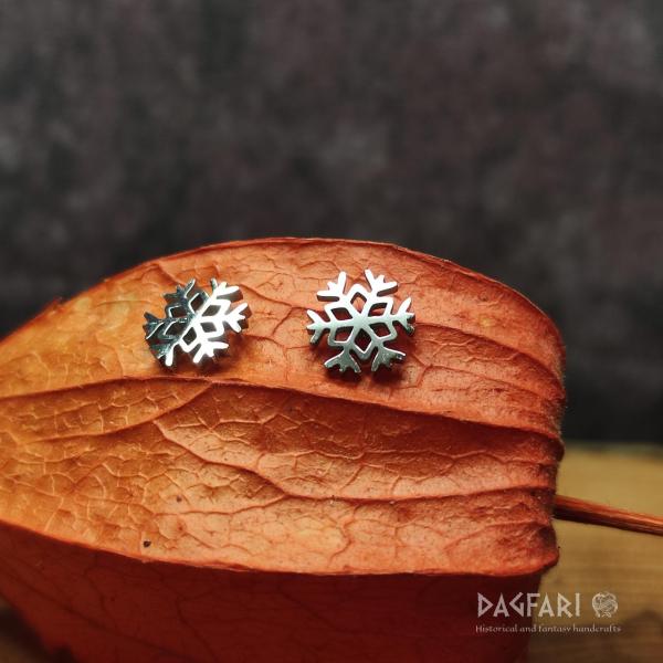 SCHNEEFLOCKE - einfache frostig Ohrringe für Freude