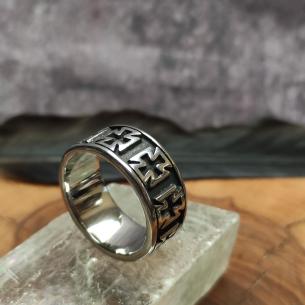 Prsten MALTÉZSKÝ KŘÍŽ - černěný kroužek