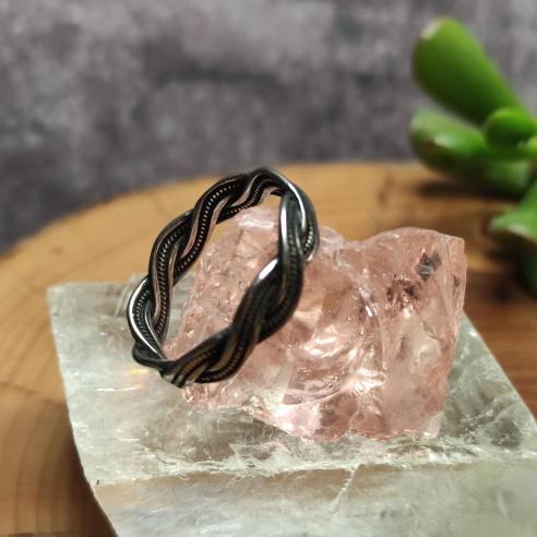 Ring KNITTED LOVE - fine black ring