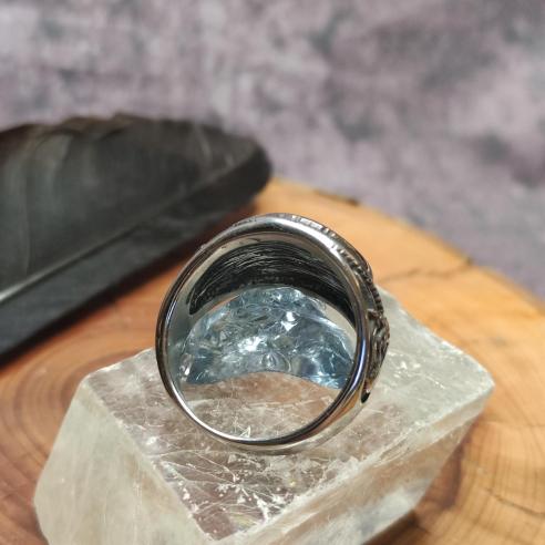 Keltischer Ring TRIKVETRA mit Ziegenkopf