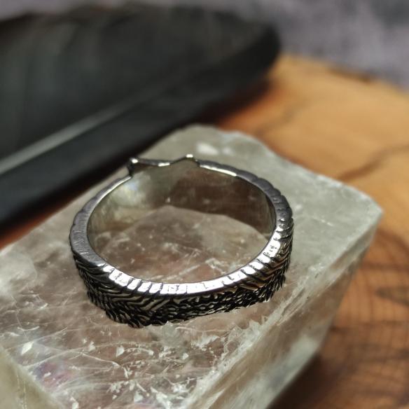 Stainless steel ring SAFE WINGS - clasped angel's arms