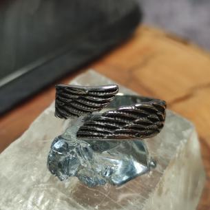 Edelstahlring ENGELSFLÜGEL - offene Engelsarme