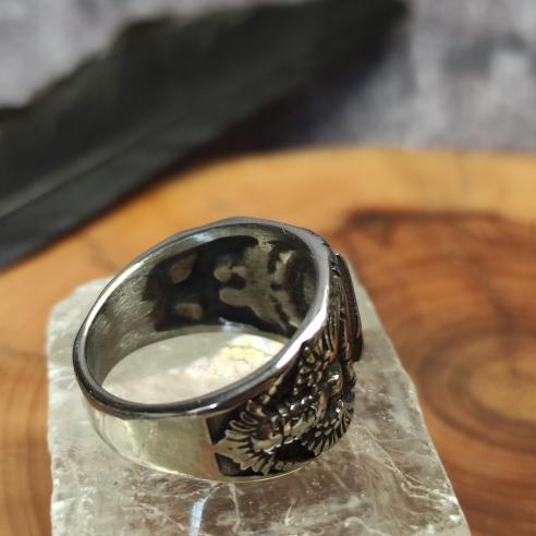 VALKNUT - Ring with symbols of the Norse god Odin with ravens