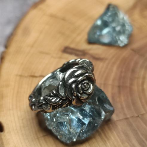 Steel ROSE - ring with the most beautiful flower