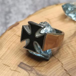 Prsten ČERNÝ KŘÍŽ - symbol motorkářů a maltézských rytířů