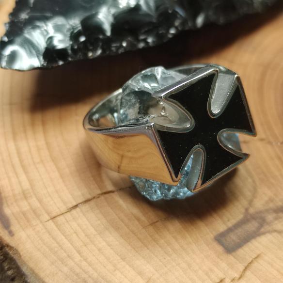 RING SCHWARZES KREUZ - Symbol der Biker und des Malteserordens