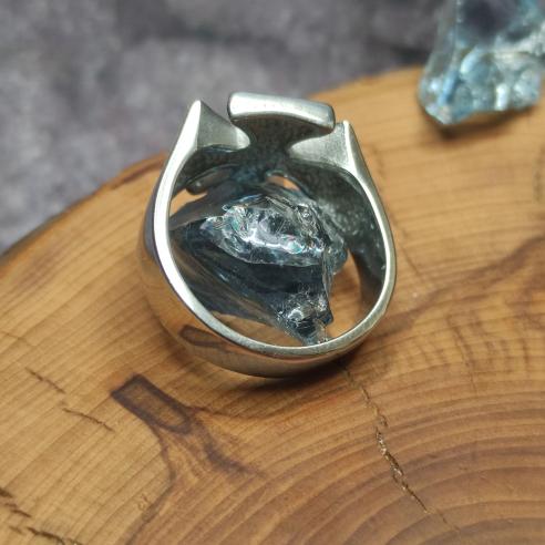 Ring BLACK CROSS - symbol of bikers and Maltese Knights