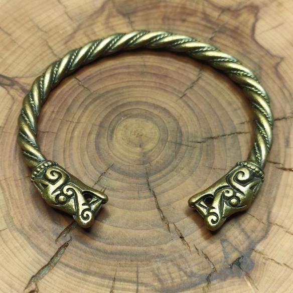 VIKING Wolf bracelet FENRIR - oldbrass patina