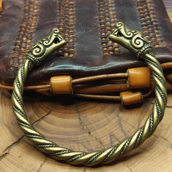 VIKING Wolf bracelet FENRIR - oldbrass patina