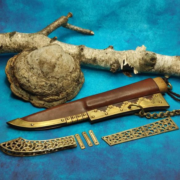 VIKING Replik von durchbrochenen Birka-Beschlägen, für Messerscheide, Seax