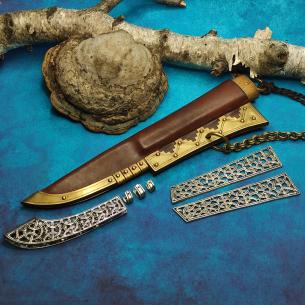 VIKING Replica of Birka knife fitting, silver plated decoration of sheath, scabbard, seax