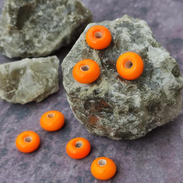 GLASS BEAD CARNELIAN - hand wound small orange bead