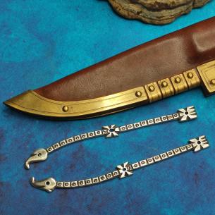 VIKING Replik-Beschläge Messerscheide, Seax, Kałdus, Poland, versilbert 2