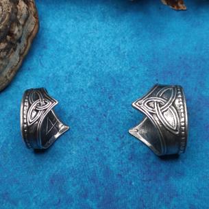 WIKINGER Mittelalter TRIQUETRA Messergriffverzierung - größer, versilbert