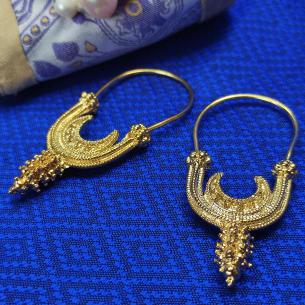 JASNA - Großmährischer Schläfenringe - vergoldet Replik - Slawischer Ohrring aus Brno 2