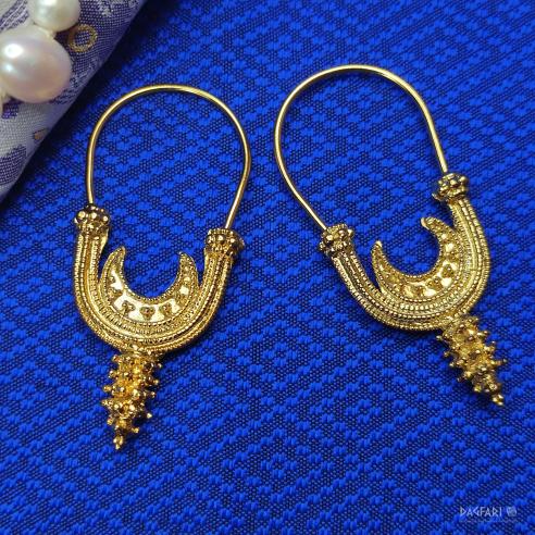JASNA - Great Moravian earring - gold plated replica of Slavic earring from Brno