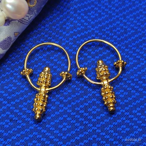 VLASTA - Great Moravian earring - gilded replica of Slavic earring, Old Town